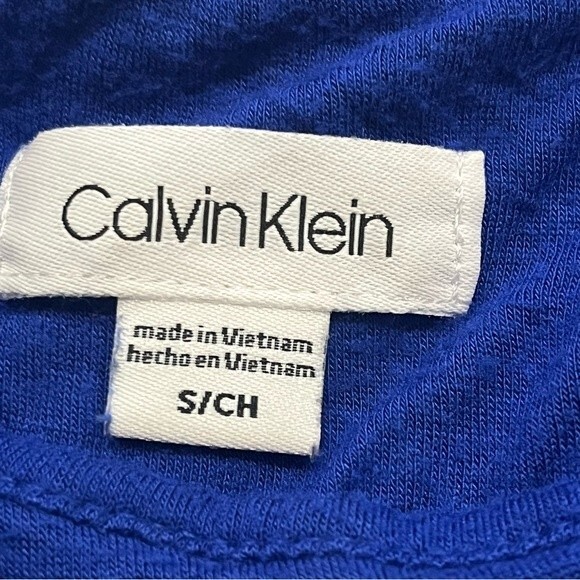Calvin Klein Blue Short Sleeve Mesh Overlay Double Layer Tee Size Small - Picture 6 of 7